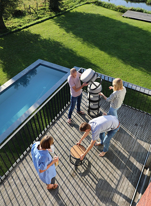 Набор из четырех табуретов и столика Brafritid Tumba бежевый, садовая мебель