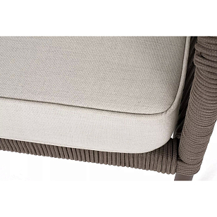 Модуль левый 4SIS Канны, каркас коричневый (RAL8016) муар, роуп коричневый, ткань бежевая 035, садовая мебель