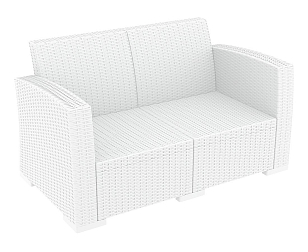 Диван плетеный с подушками Siesta Contract Monaco Lounge Цвет: белый, садовая мебель
