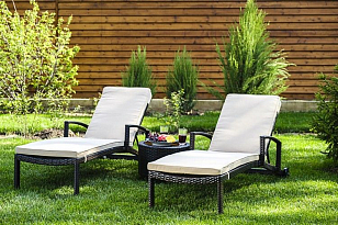 Раскладной лежак для пляжа Joygarden Milano коричневый, садовая мебель