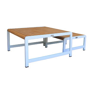 Комплект кофейных столов из алюминия Joygarden Maya Белый, садовая мебель