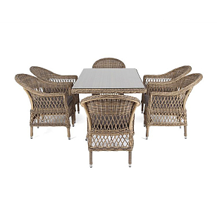 Обеденная группа 4SIS Амароне на 6 персоны, цвет соломенный, садовая мебель