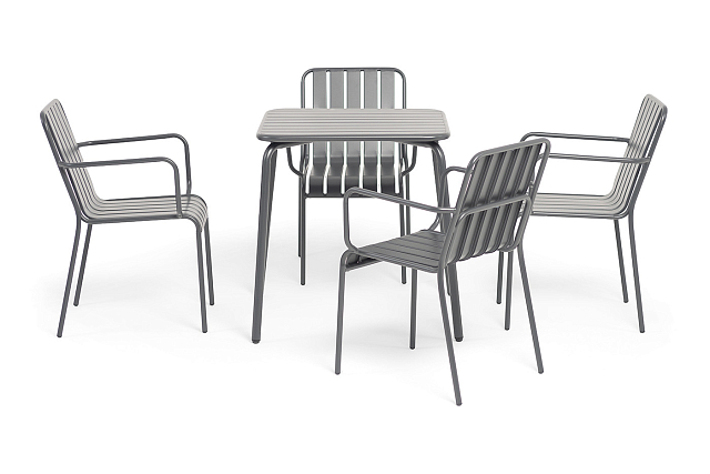 Обеденная группа на 4 персоны 4SIS Гелиос, цвет темно-серый 