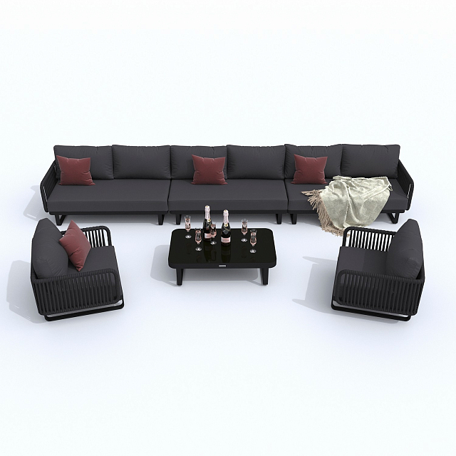 Лаунж зона Ideal Patio Bellisa модульная Цвет: антрацит, карбон 