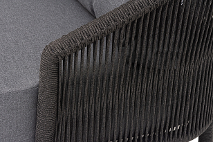 Кресло 4SIS Верона, каркас темно-серый муар, роуп темно-серый, ткань темно-серая, садовая мебель