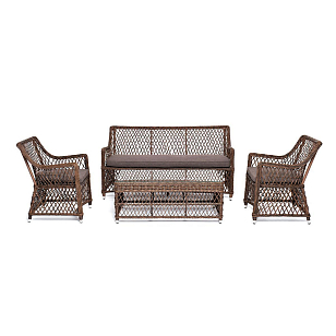 Лаунж-зона 4SIS Асти на 4 персоны, цвет коричневый, садовая мебель