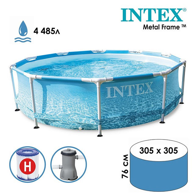 Бассейн каркасный Intex Metal Frame Ø305 х 76 для серфинга