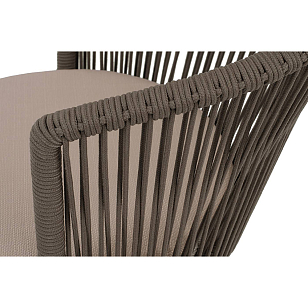 Стул 4SIS Люксембург, каркас бежево-серый муар, роуп коричневый, ткань бежевая, садовая мебель