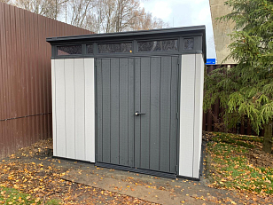 Пластиковый сарай Keter Artisan 9x7 для сада и загородного дома Пластиковый сарай Keter Artisan 9x7, уличное оборудование