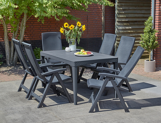 Стол Keter Girona table flat waves графит 