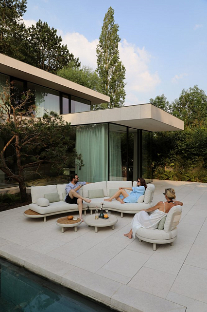 Комплект (пуф и столик) Brafritid Gotland бежевый, алюминий 