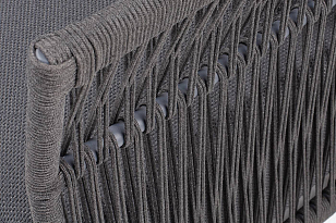 Кресло 4SIS Лугано, темно-серый муар, роуп темно-серый, ткань темно-серая, садовая мебель