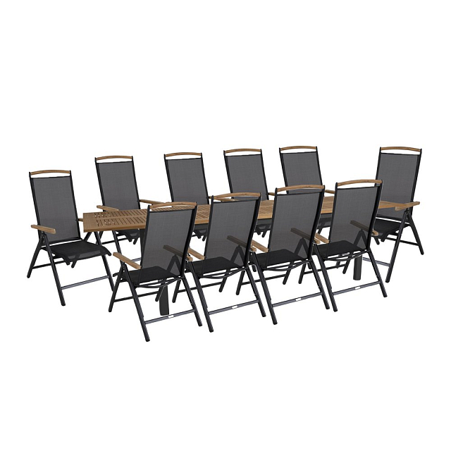 Обеденный комплект Brafritid Lyon-Andy 280A+10R Цвет: антрацит/натуральный 