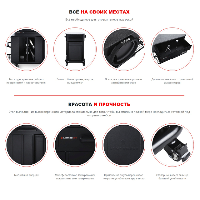 Керамический гриль яйцо Kamado Classic Joe II Red с тележкой