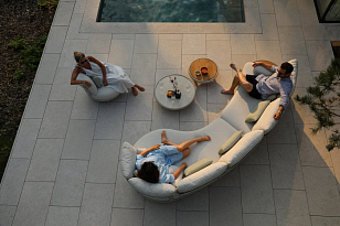 Лаунж зона (диван и парные столики) Brafritid Gotland бежевый, алюминий, садовая мебель