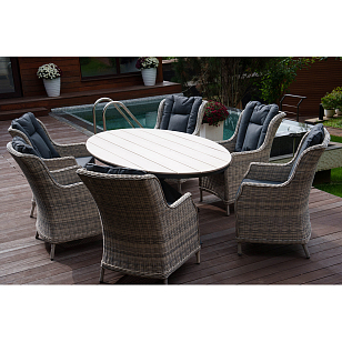 Стол обеденный Lite Lugano Цвет: светло-серый, садовая мебель