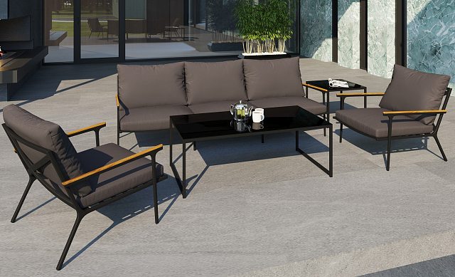 Лаунж зона Gardenini Calma Long Карбон / Антрацит 