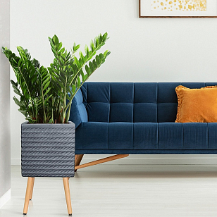 Кашпо Idealist Lite Таун Куб напольное с подставкой 37 Цвет: антрацит, уличное оборудование