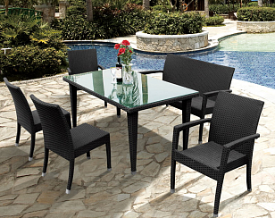 Плетеный стул Joygarden Milano черный для дачи Плетеный стул Joygarden Milano черный, садовая мебель