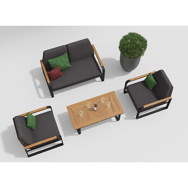 Лаунж зона Gardenini Bella Цвет темно-серый карбон 