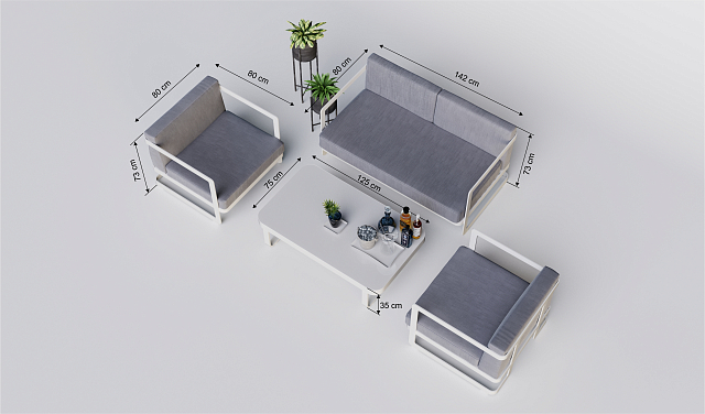 Лаунж зона Gardenini Villino White 