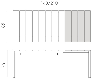 Стол раздвижной Nardi Rio 140 Alu Цвет: антрацит, садовая мебель