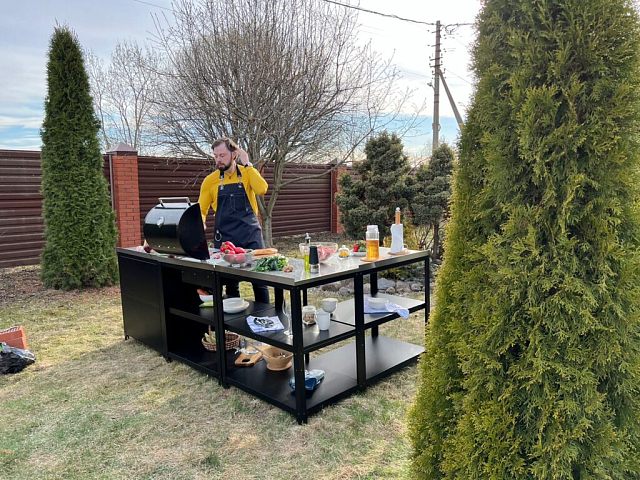 Уличная кухня Kitchcam из четырех модулей угловая