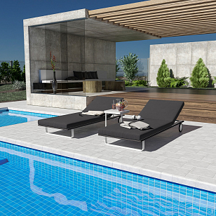 Шезлонг Ideal Patio Costa Цвет: белый, антрацит, садовая мебель