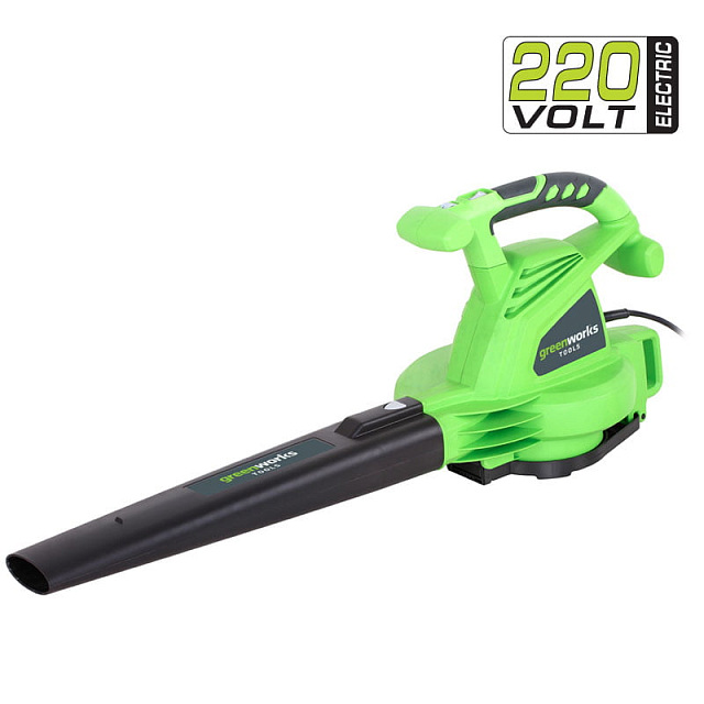 Воздуходув – cадовый пылесос электрический Greenworks 2800W GBV2800 