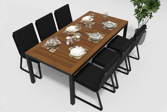Обеденная зона Gardenini Bella Carbon Voglie 220 Цвет: Черный 