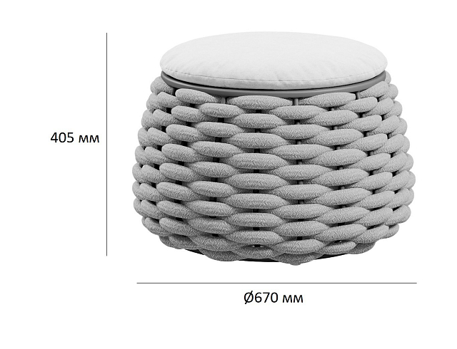 Пуф-столик плетеный с подушкой Tagliamento Pouf Цвет: терракот, бежевый 