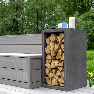 Дровница из бетона Concretika DR 90 для сада и загородного дома Дровница из бетона Concretika DR 90, уличное оборудование