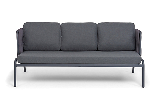 Кресло из роупа 4SIS Ронда, каркас темно-серый (RAL7024) муар, роуп серый 40 мм tex, ткань темно-серая 027, садовая мебель