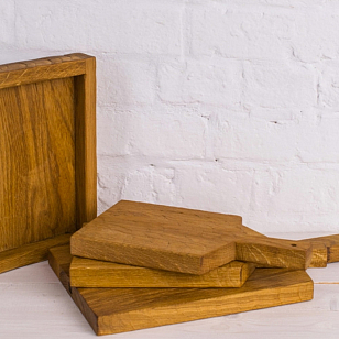 Набор "Снег" разделочные доски + ящик с низкими бортами Цвет: светлый, товары для загородного дома