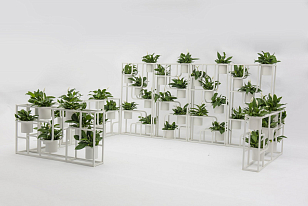 Стеллаж цветочный с кашпо Brafritid Skara белый, садовая мебель