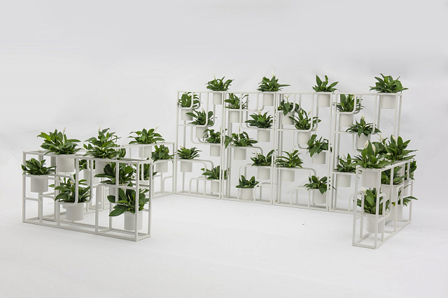 Стеллаж цветочный с кашпо Brafritid Skara белый 