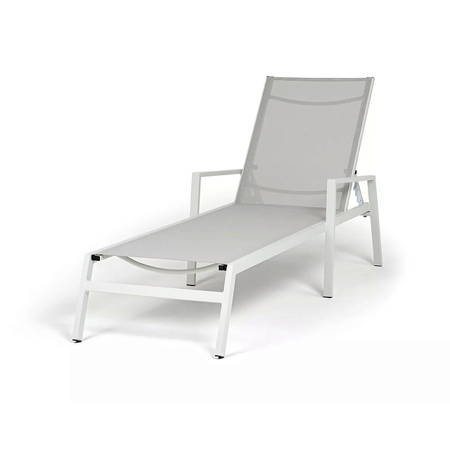 Шезлонг 4SIS Парма, цвет светло-серый (RAL7035), ткань светло-серая 