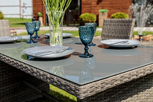 Обеденный комплект Lite Fiona серый для дачи Обеденный комплект Lite Fiona серый, садовая мебель