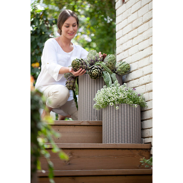 Цилиндрическое кашпо Keter 3 size (3 шт.) Цвет: антрацит 