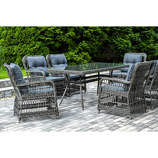 Обеденная группа 4SIS Цесена Цвет: графит для дачи Обеденная группа 4SIS Цесена Цвет: графит, садовая мебель