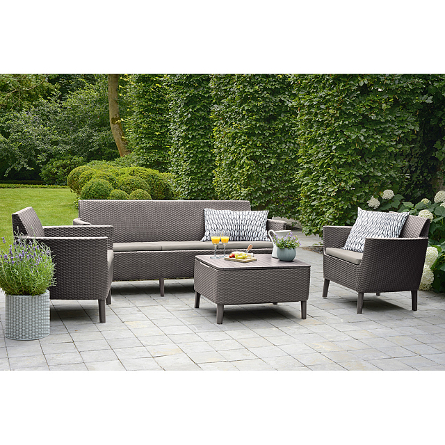Лаунж зона Keter Salemo 3 seater set капучино 