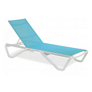 Шезлонг-лежак Papataya Wave Цвет: белый, бирюзовый, садовая мебель