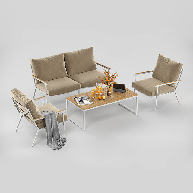 Лаунж зона Gardenini Premium Calma Белый / Бежевый 