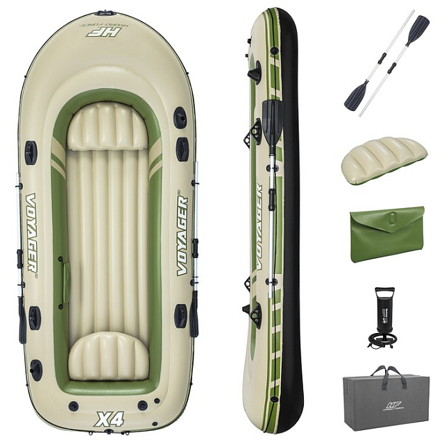 Лодка 4-местная Bestway Voyager X4 350 х 145 для серфинга