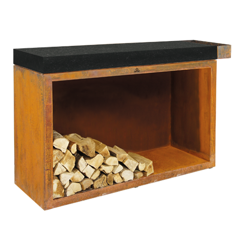 Разделочный столик с поленницей OFYR 135 с черной керамикой