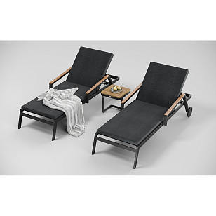 Столик для шезлонга Gardenini Premium Villino Темно-серый карбон, садовая мебель