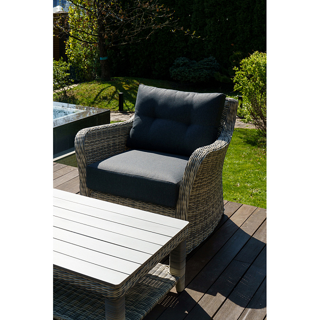 Лаунж зона Lite Venezia (кофейный столик, 2 кресла) Цвет: серый 