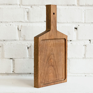 Доска сервировочная Fuga "Снег" прямая с плечами и углублением малая Цвет: светлый, товары для загородного дома