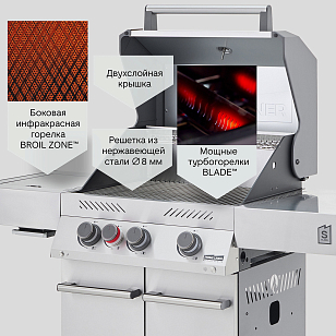 Газовый гриль Primeliner S Class 3B Deluxe стальной для приготовления пищи газовый гриль primeliner s class 3b deluxe стальной