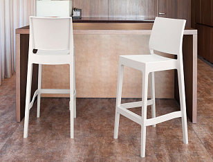 Стул барный Siesta Contract Maya Bar 75 Цвет: белый, садовая мебель
